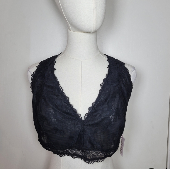 Savage X Fenty Floral Lace Racerback Bralette Size 3XL 46C 46D 46DD - Picture 1 of 9